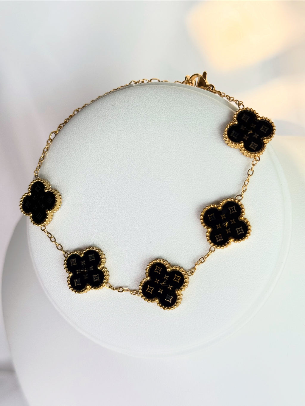 Black LV Clover Bracelet