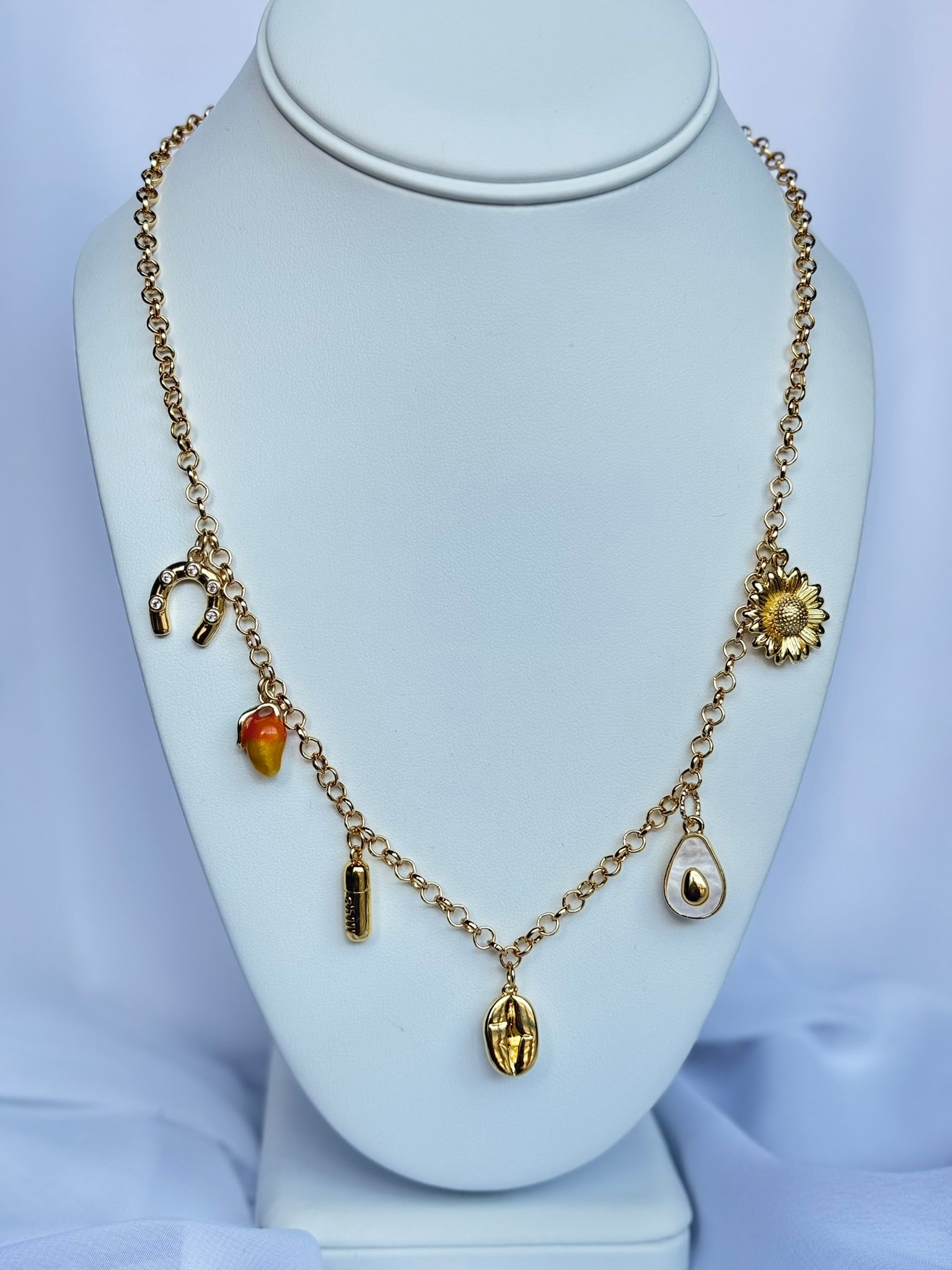 Gold Girly Charm Necklace