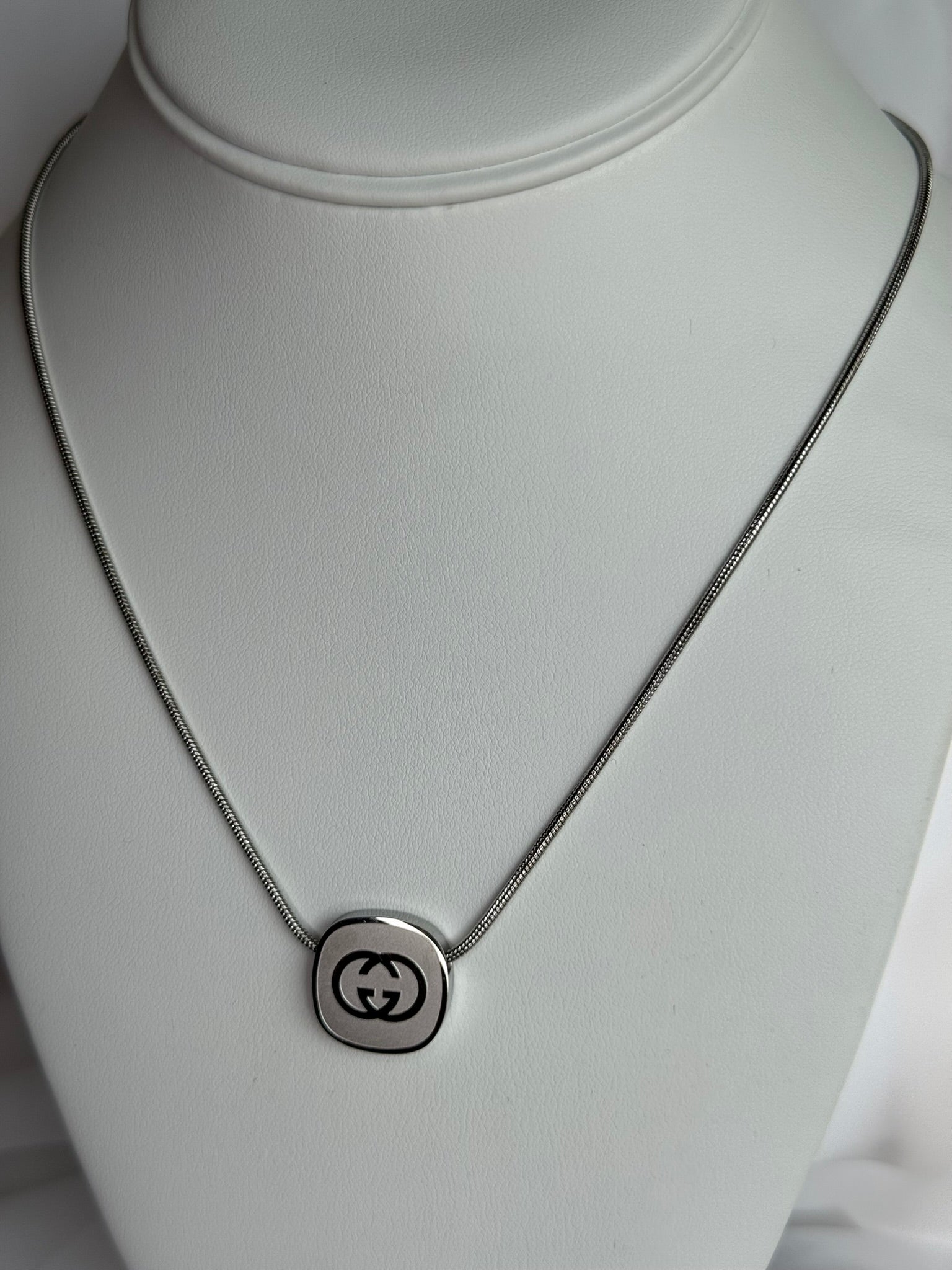 Silver GG Pendant Necklace
