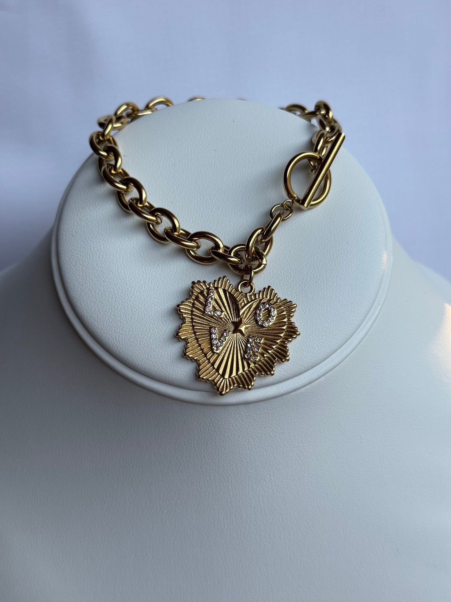 Gold Heart LOVE Bracelet