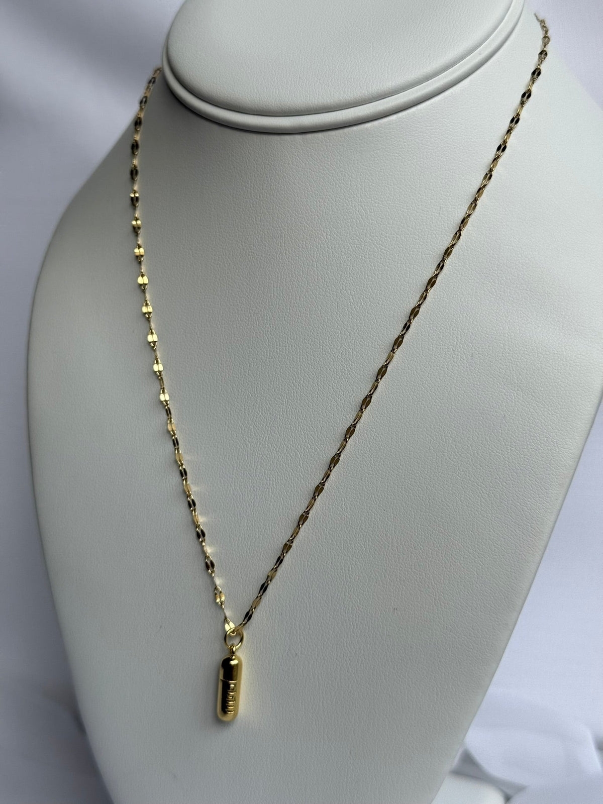 Dainty Gold "Chill Pill" Pendant Necklace