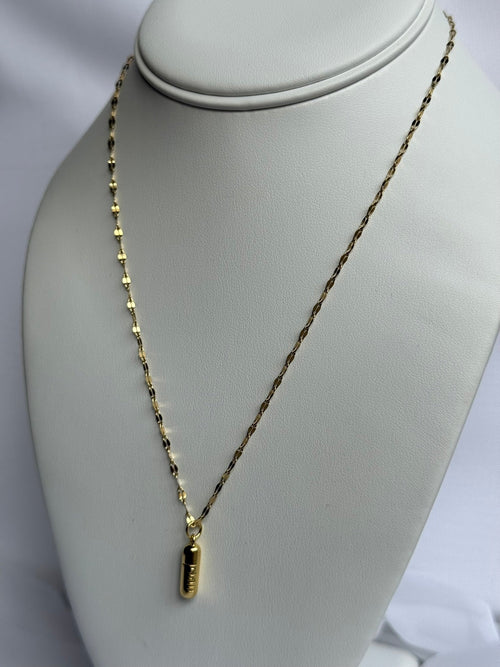 Dainty Gold "Chill Pill" Pendant Necklace