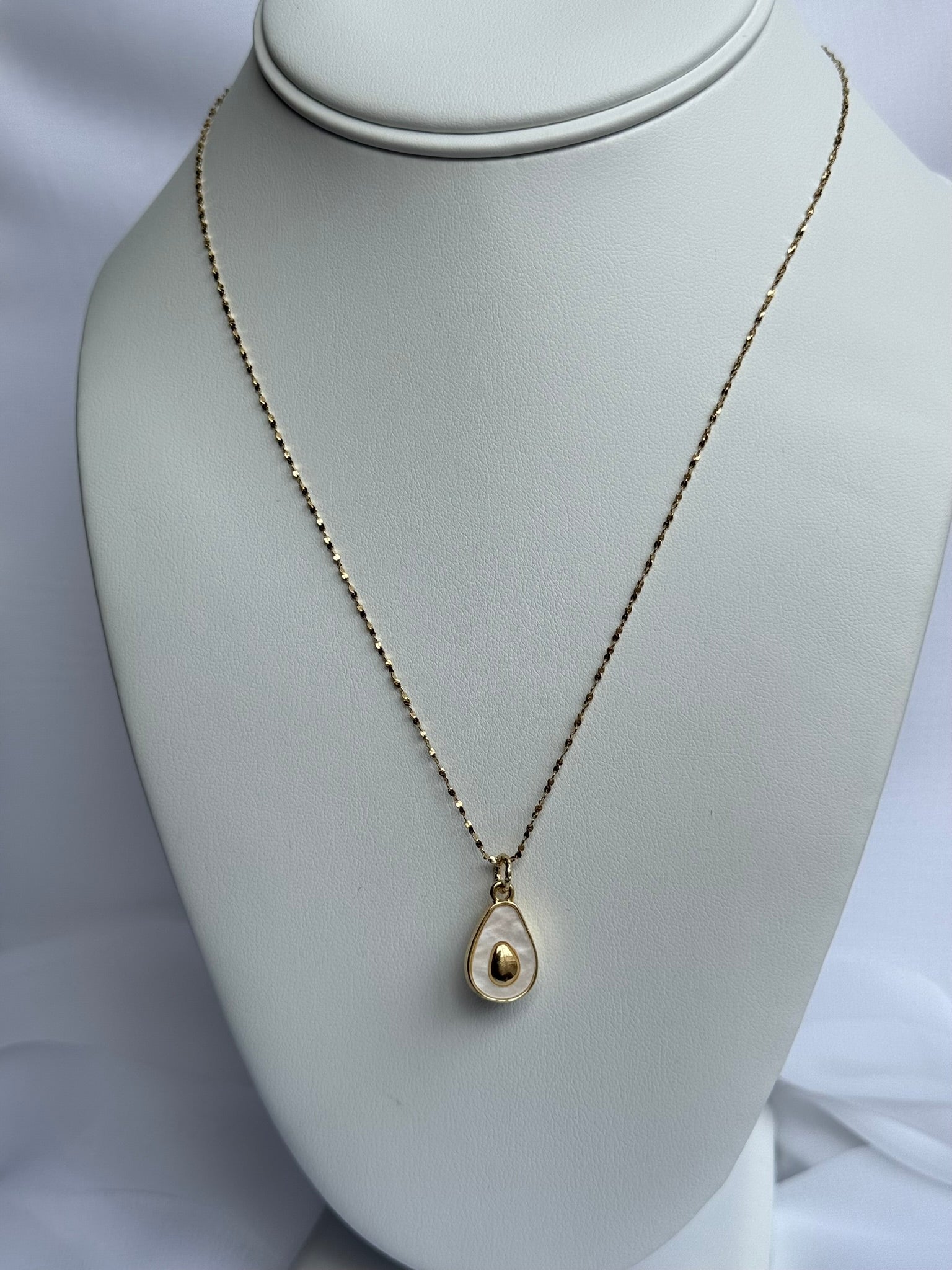Dainty Gold Avocado Pendant Necklace