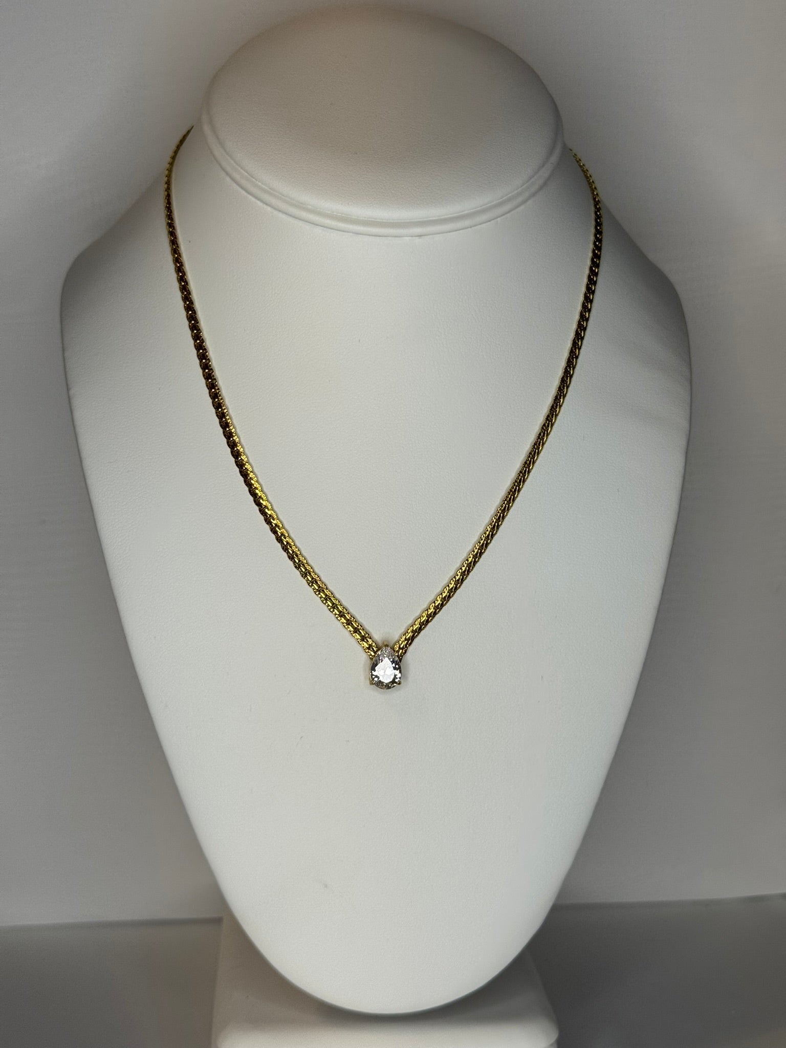 Gold Elegant Cubic Zirconia Choker Necklace