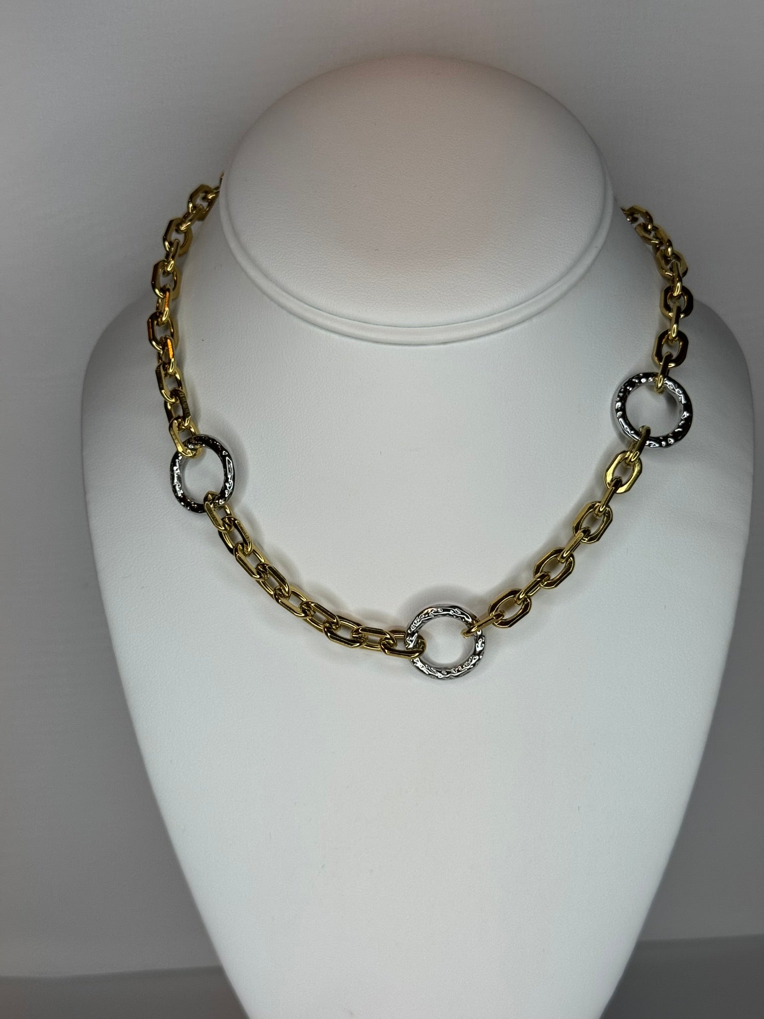 Two Tone Unique Circle Chunky Chain