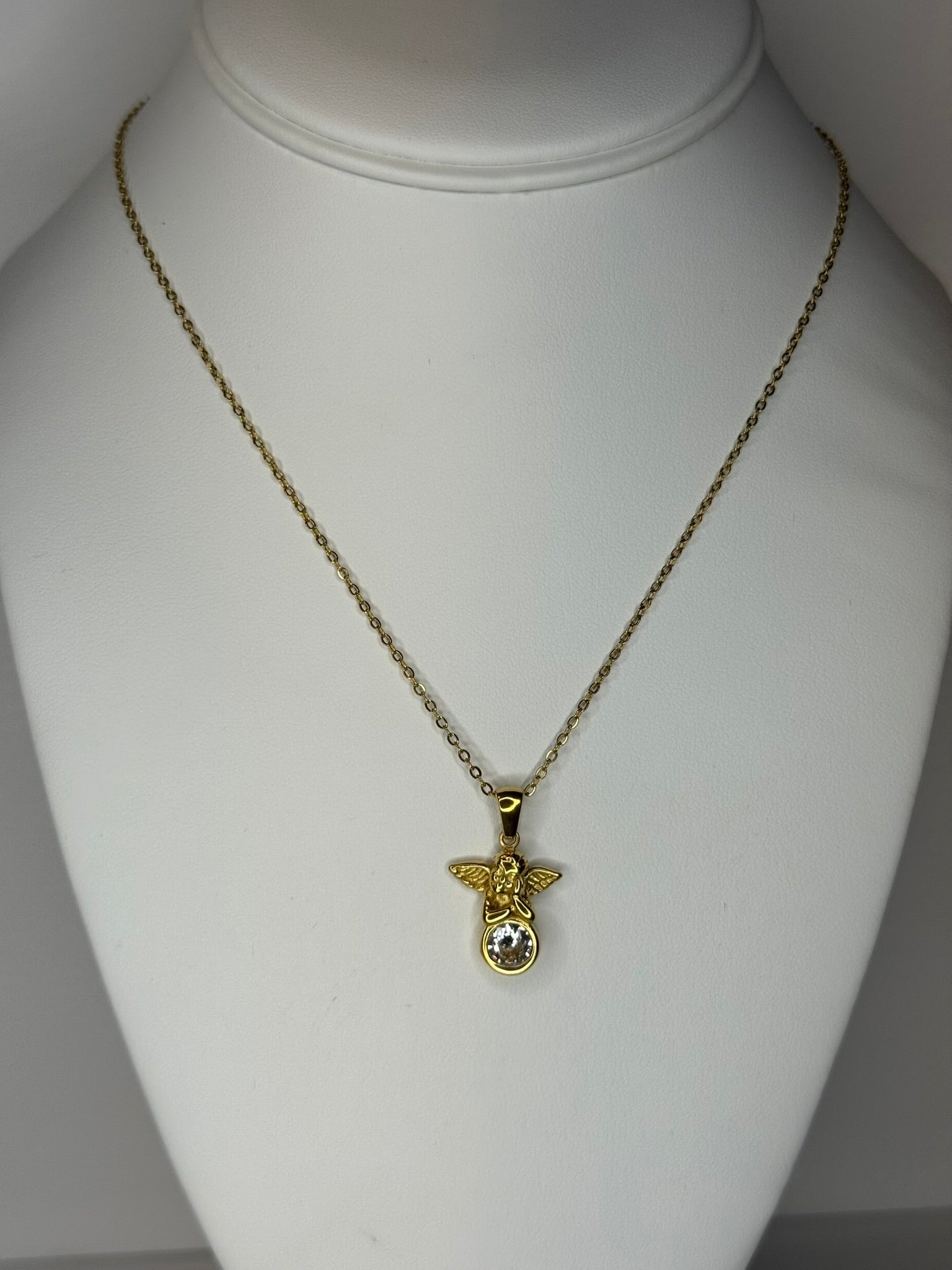 Gold Angel Pendant Necklace
