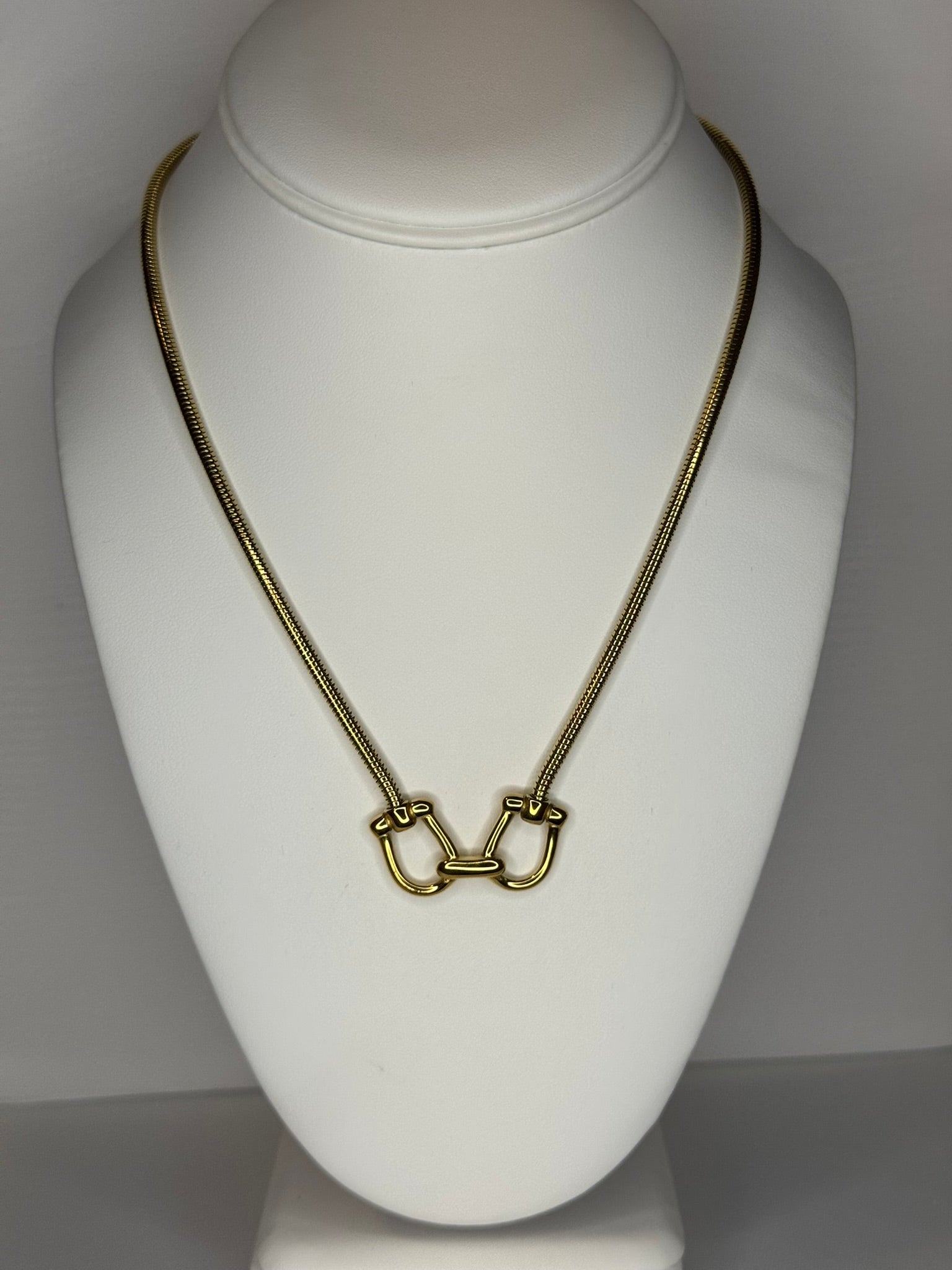 Horsebit Double Link Gold Necklace