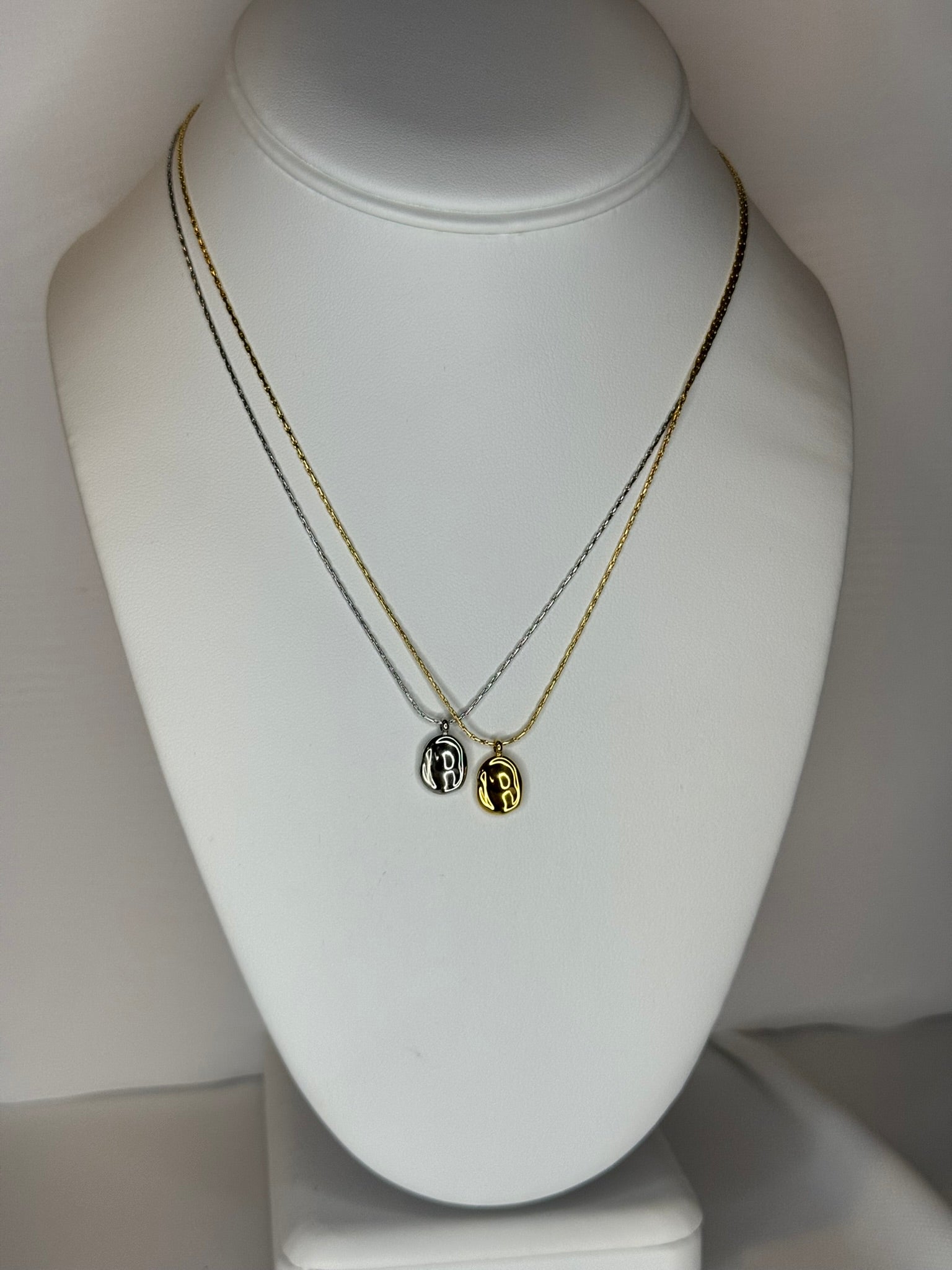 Silver and Gold Coffee Bean Dainty Necklaces - Price Per One