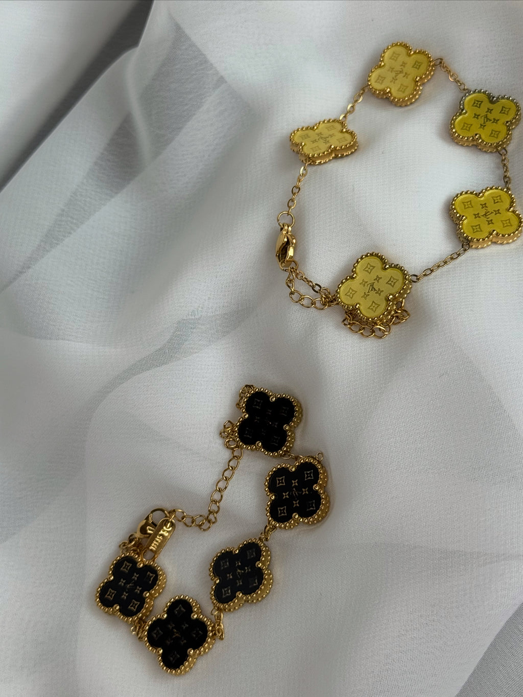 Black LV Clover Bracelet